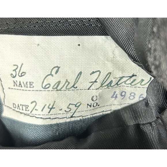 Vintage 1950s Overcoat 36 Glen Plaid Gray Capps Clothes Gray Button Wool Tweed - Picture 7 of 7